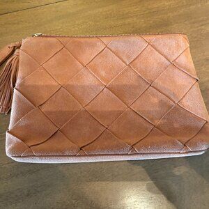 Preowned Loeffler Randall Suede Camel Clutch